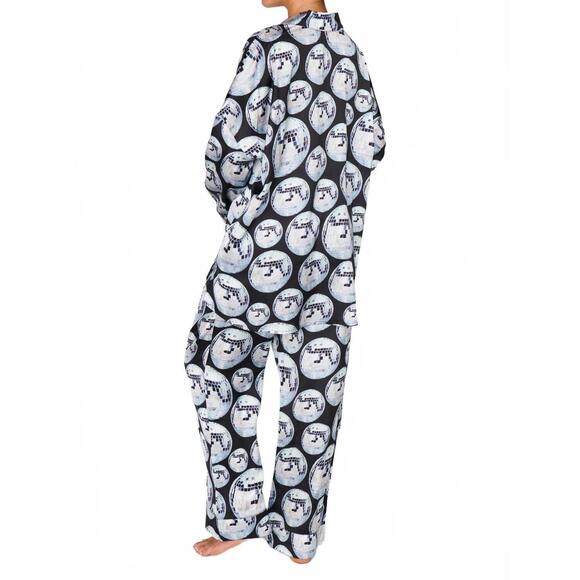 NEW SHOW ME YOUR MUMU overslept disco ball pajama set in black - Picture 3 of 5